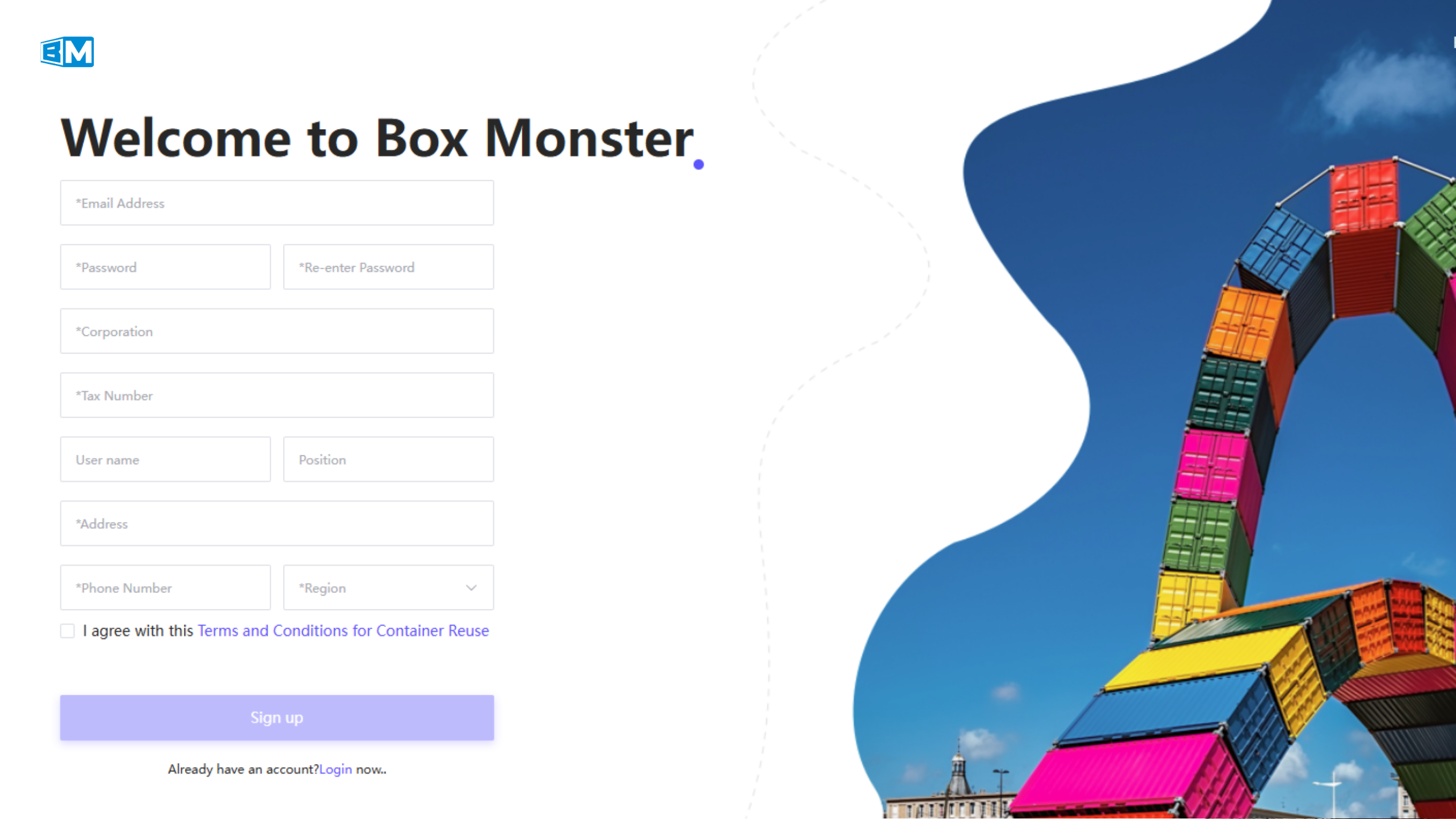 Đăng kí tài khoản trên hệ thống Box Monster